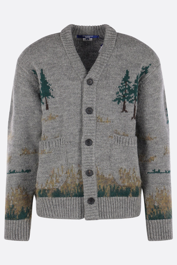 cardigan in lana intarsio grafico