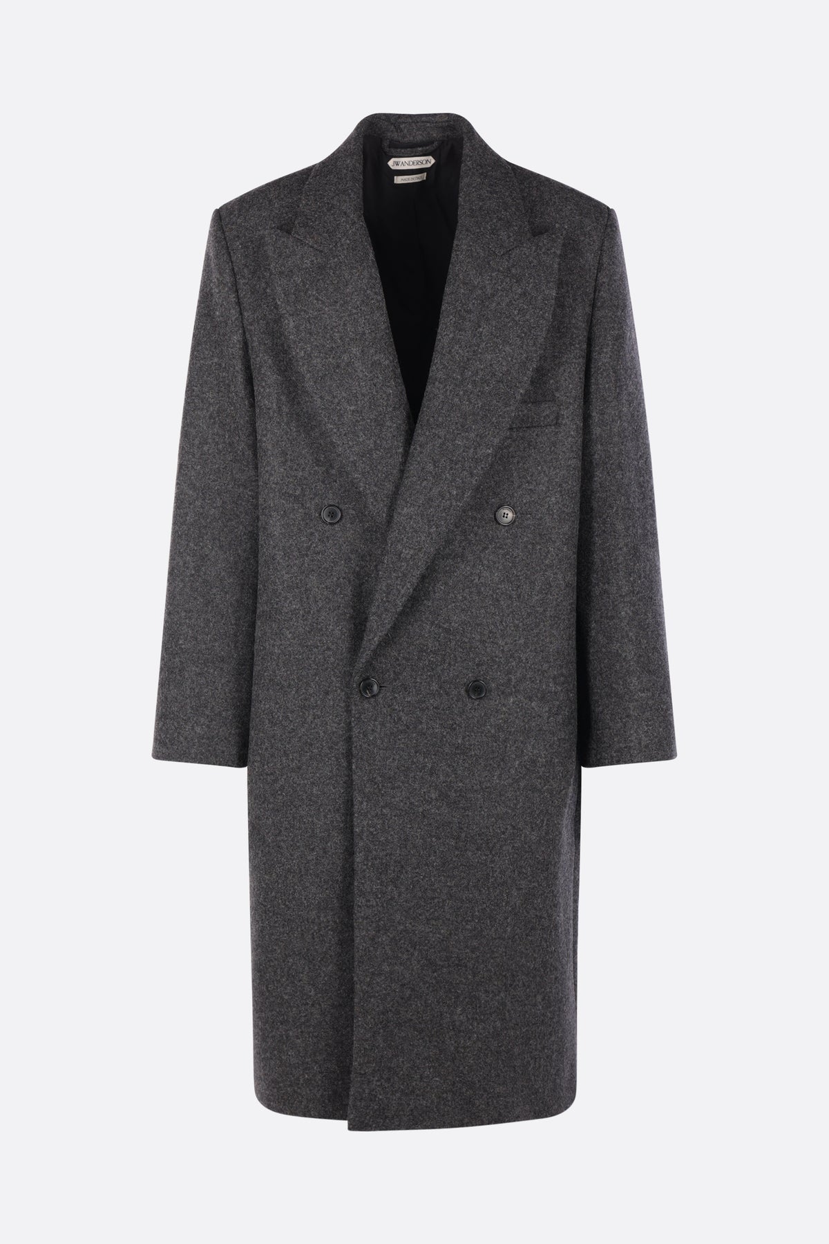double-breasted coat in wool
