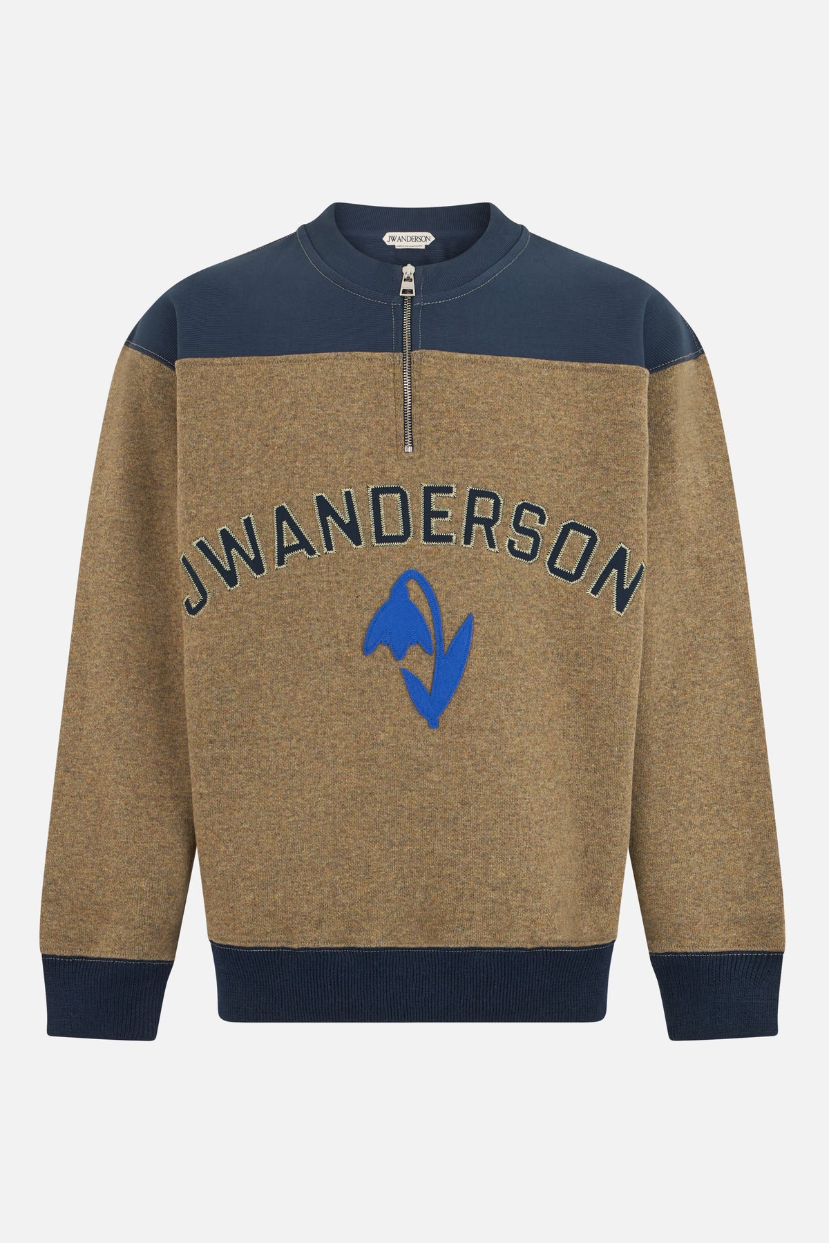 half-zip sweater in wool blend