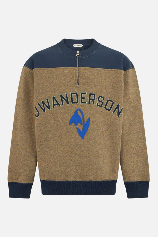 half-zip sweater in wool blend