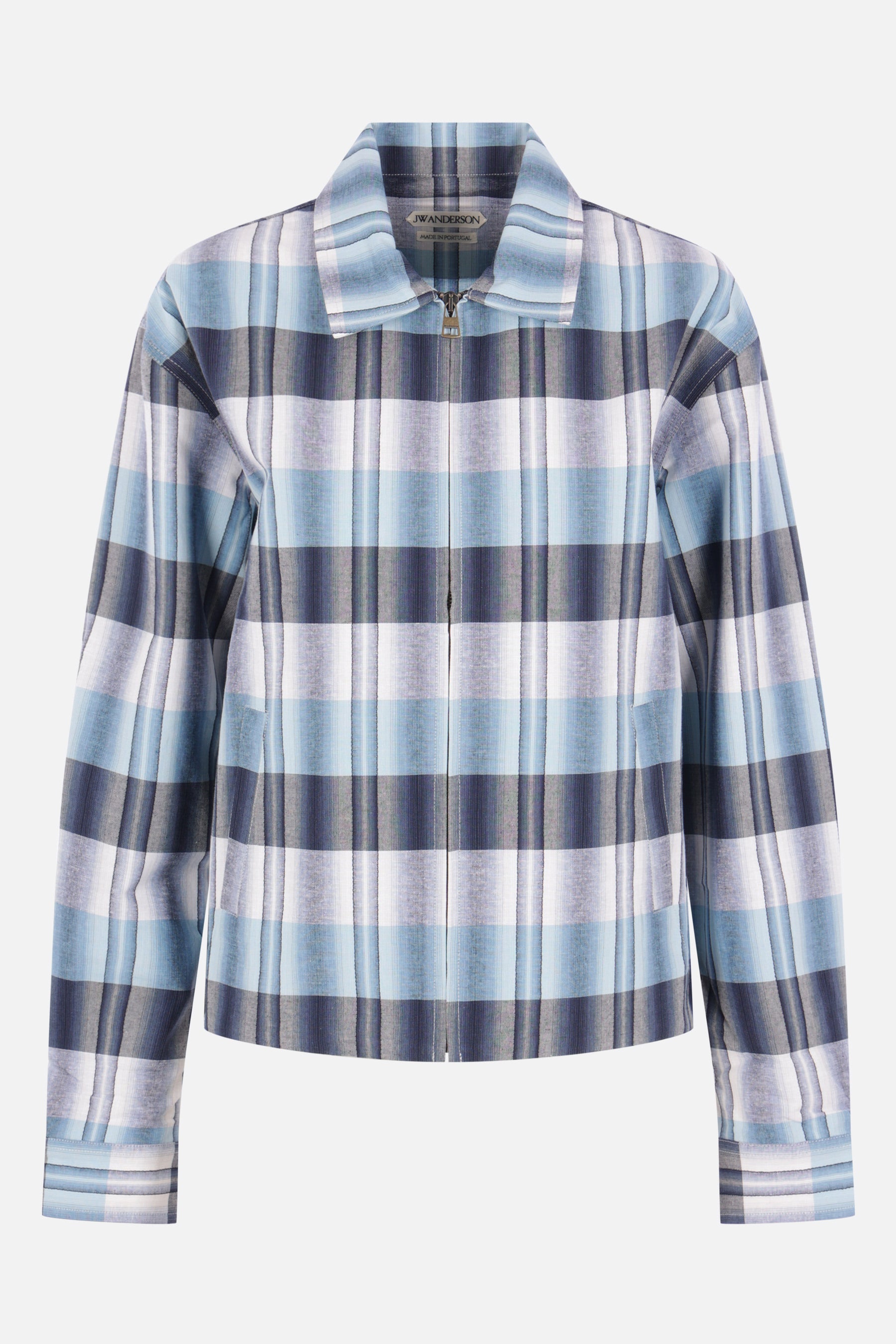 full-zip jacket in check cotton