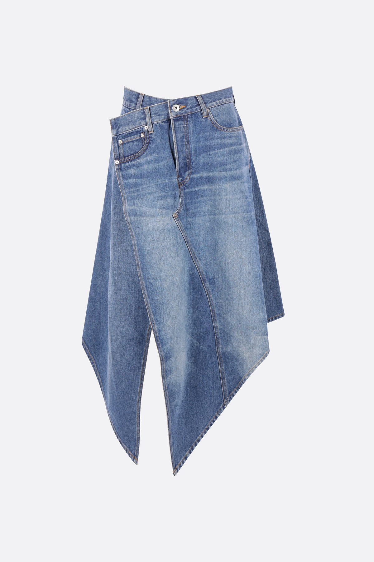 drop front skirt in denim