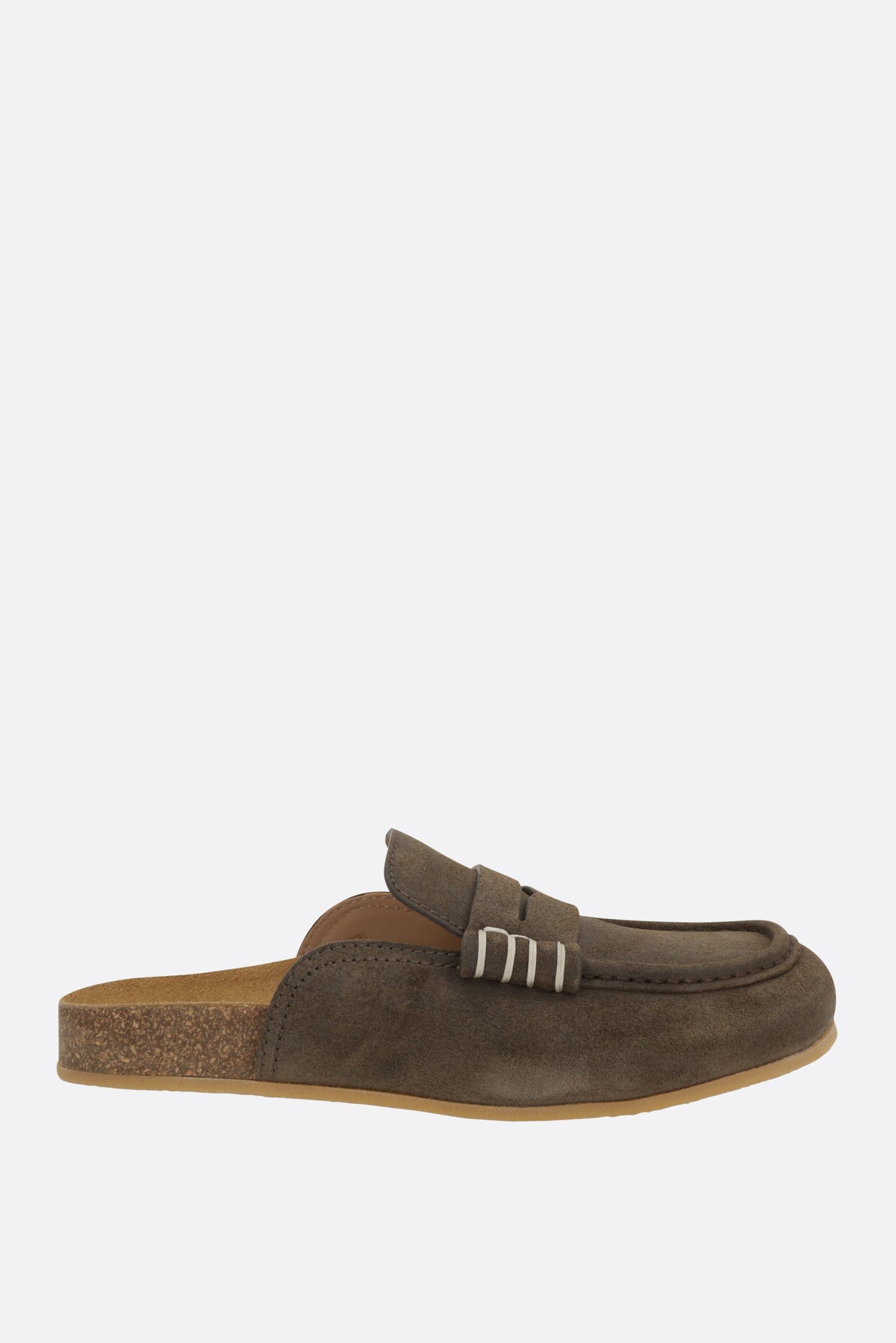 mule flat Stitch Loafer in suede cerato