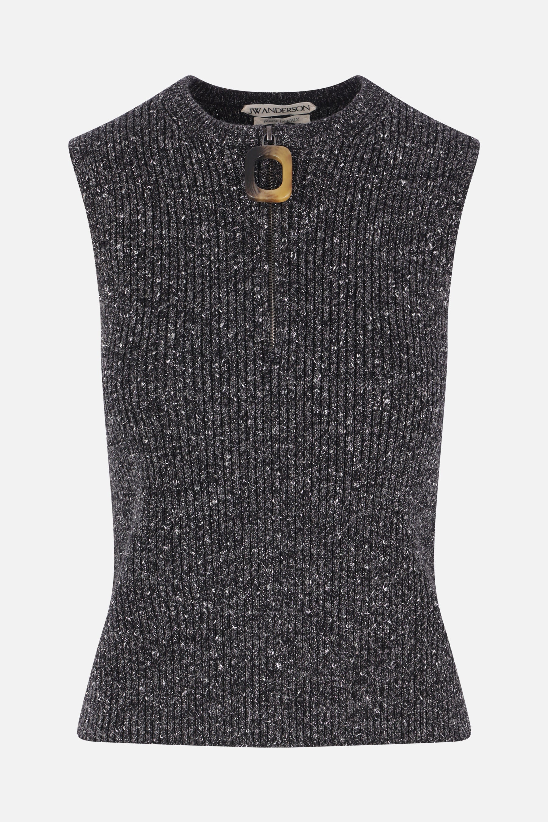 zip tank top in rib knit