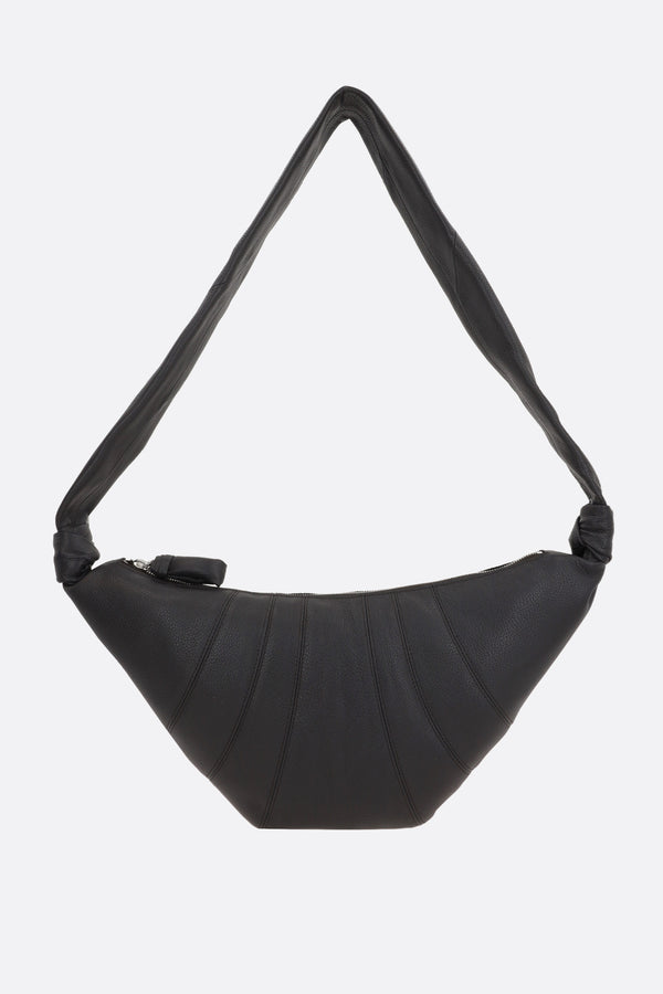 Croissant medium shoulder bag in grainy leather