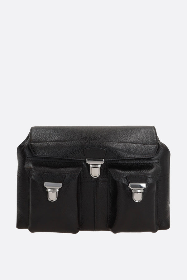 borsa a spalla Gear media in pelle lucida