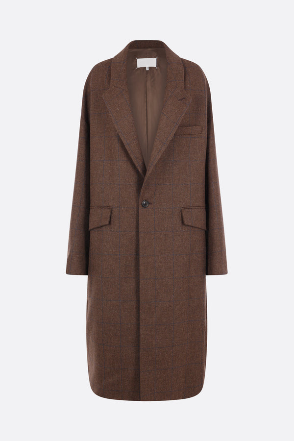 oversized coat in check wool