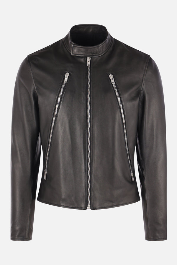 full-zip jacket in leather