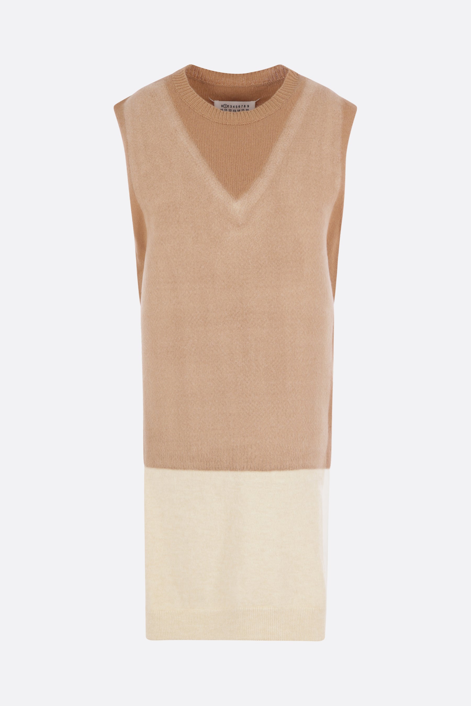wool vest with trompe-l'œil detail