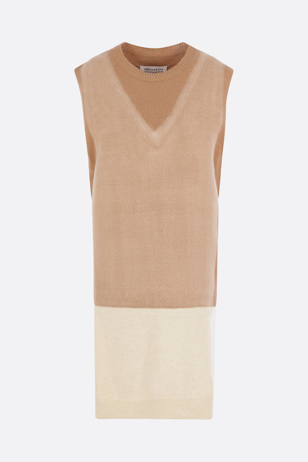 wool vest with trompe-l'œil detail