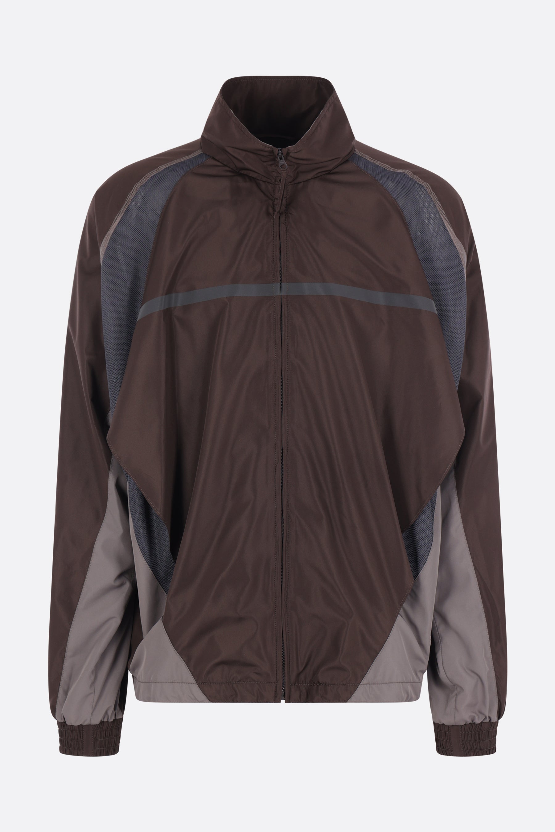 track jacket in nylon and mesh
