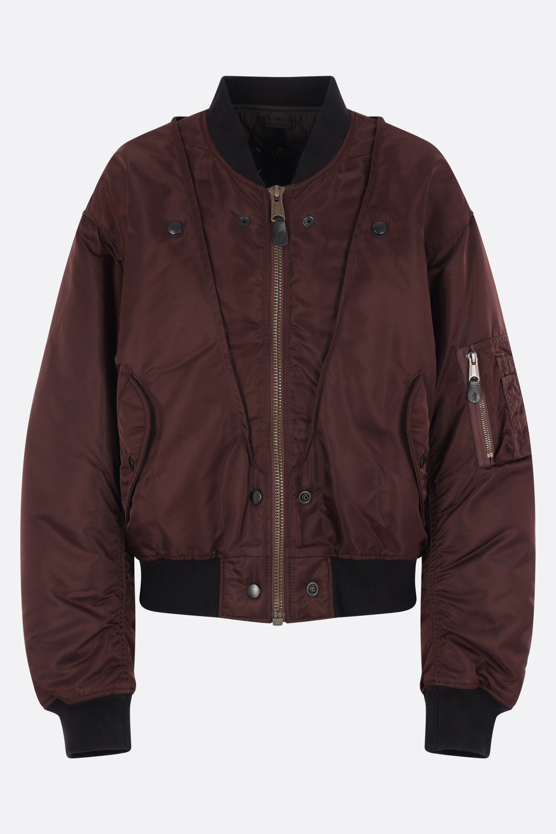 reversible padded bomber jacket in nylon