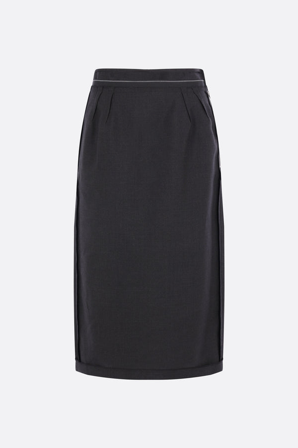 reversed midi skirt in wool