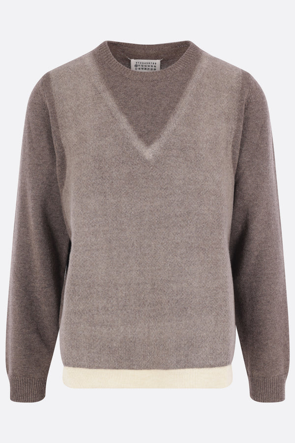 wool sweater with trompe-l'œil detail