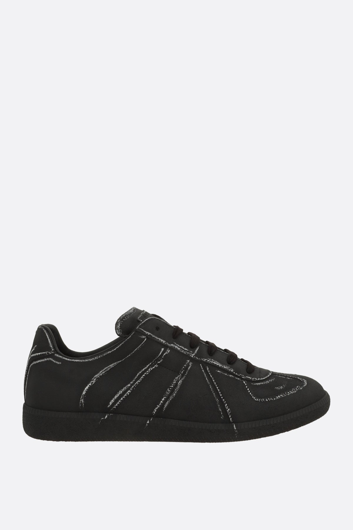 Replica sneakers in Blackboard leather