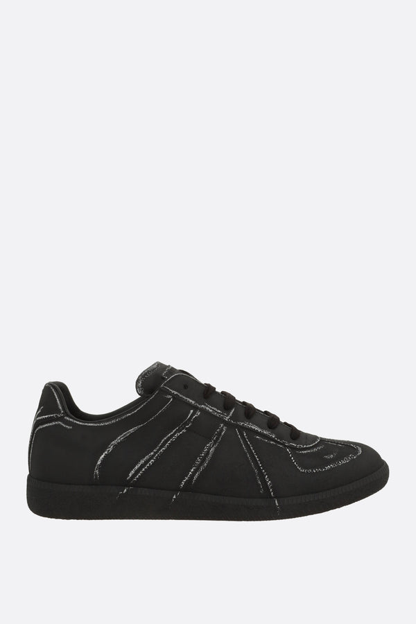 Replica sneakers in Blackboard leather