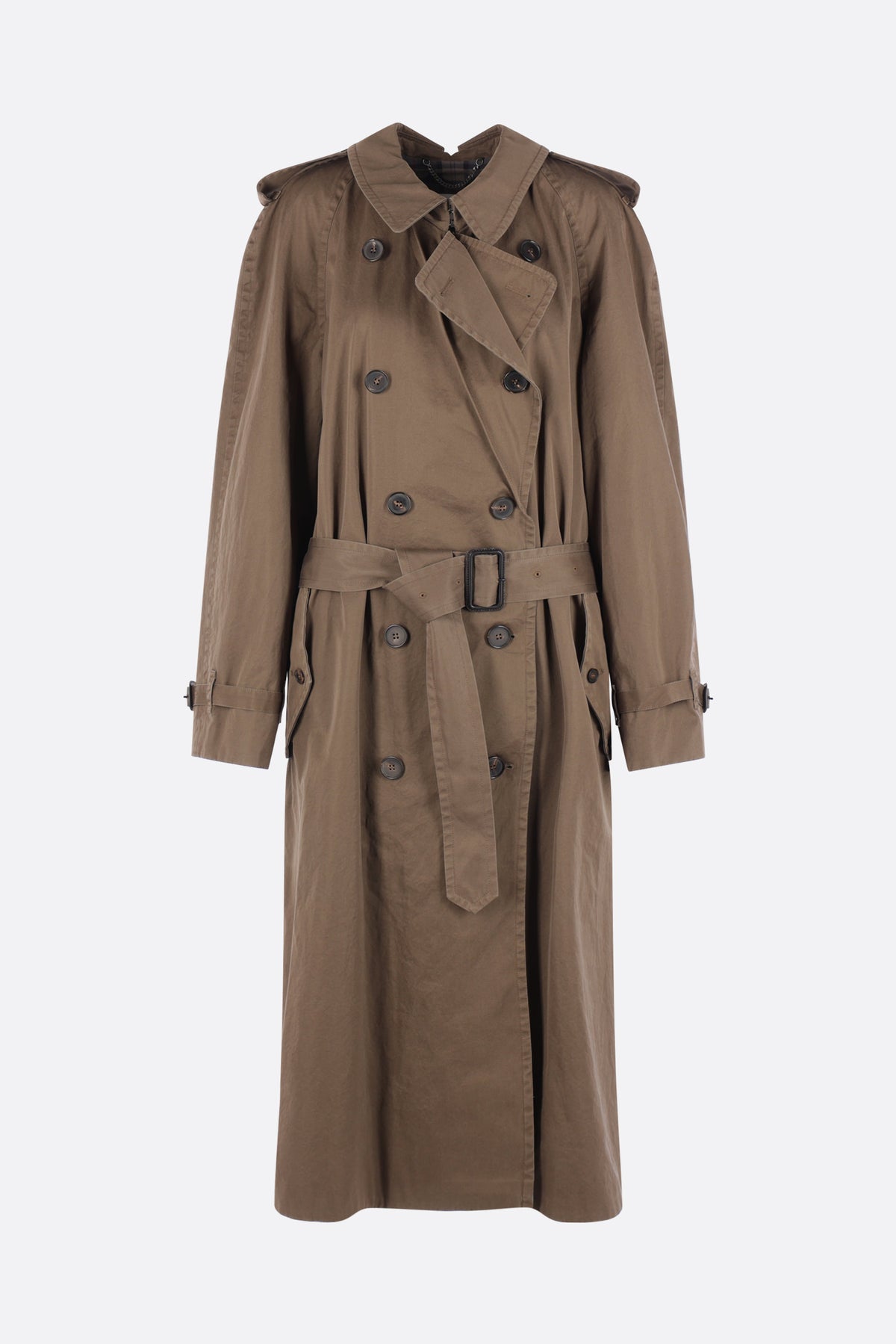 trench doppiopetto Folded Collar in cotone