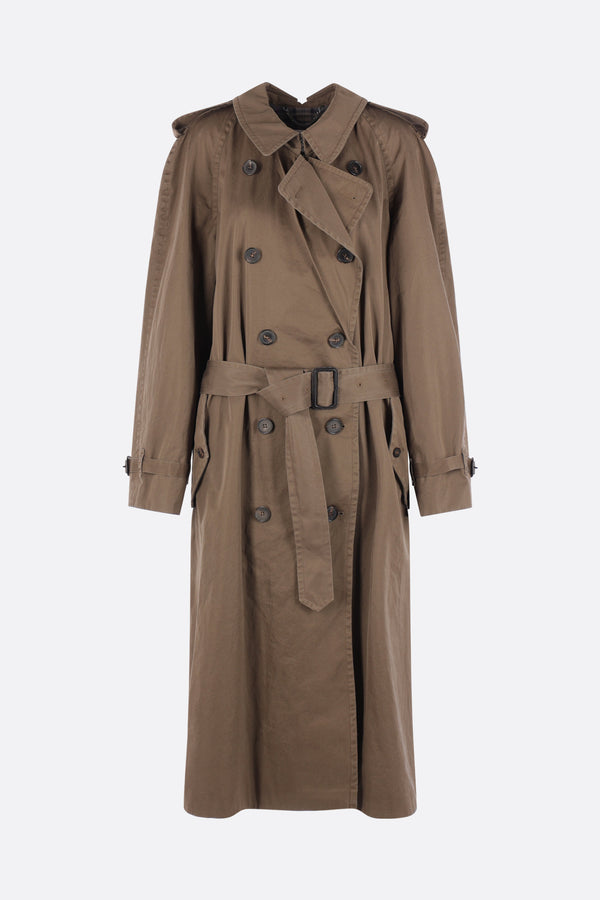 Folded Collar double-breasted trench coat in cotton