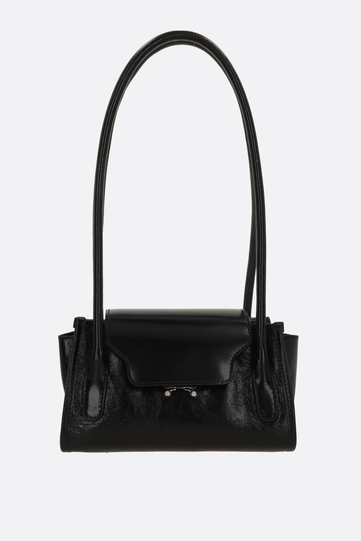 Trunkette shoulder bag in craquelé leather
