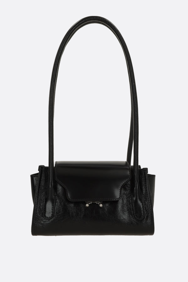 Trunkette shoulder bag in craquelé leather