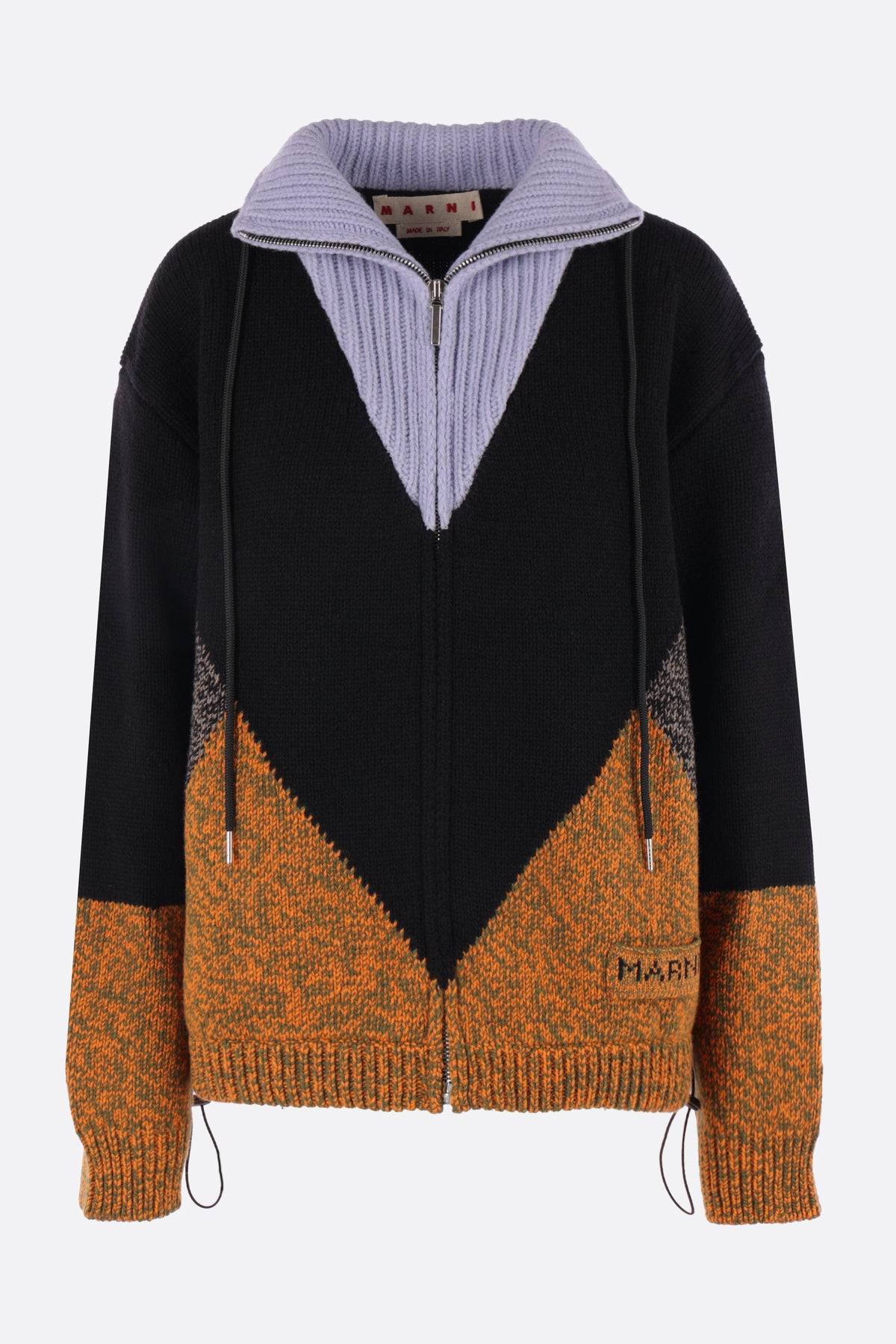 full-zip cardigan in wool and cashmere