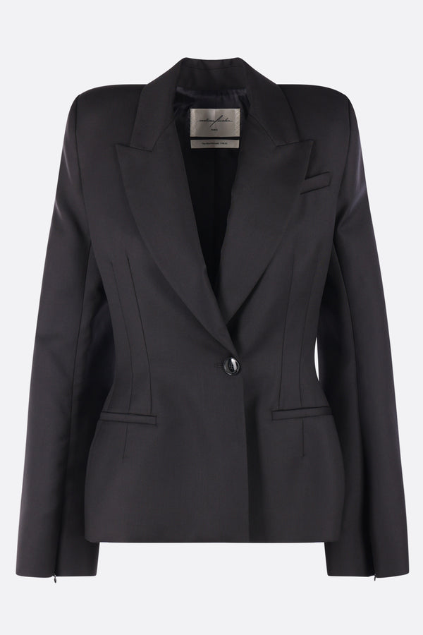 single-breasted blazer in wool