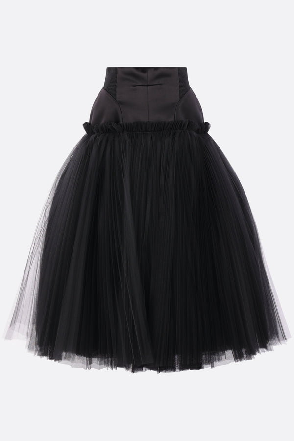 gonna a ruota in tulle plissé