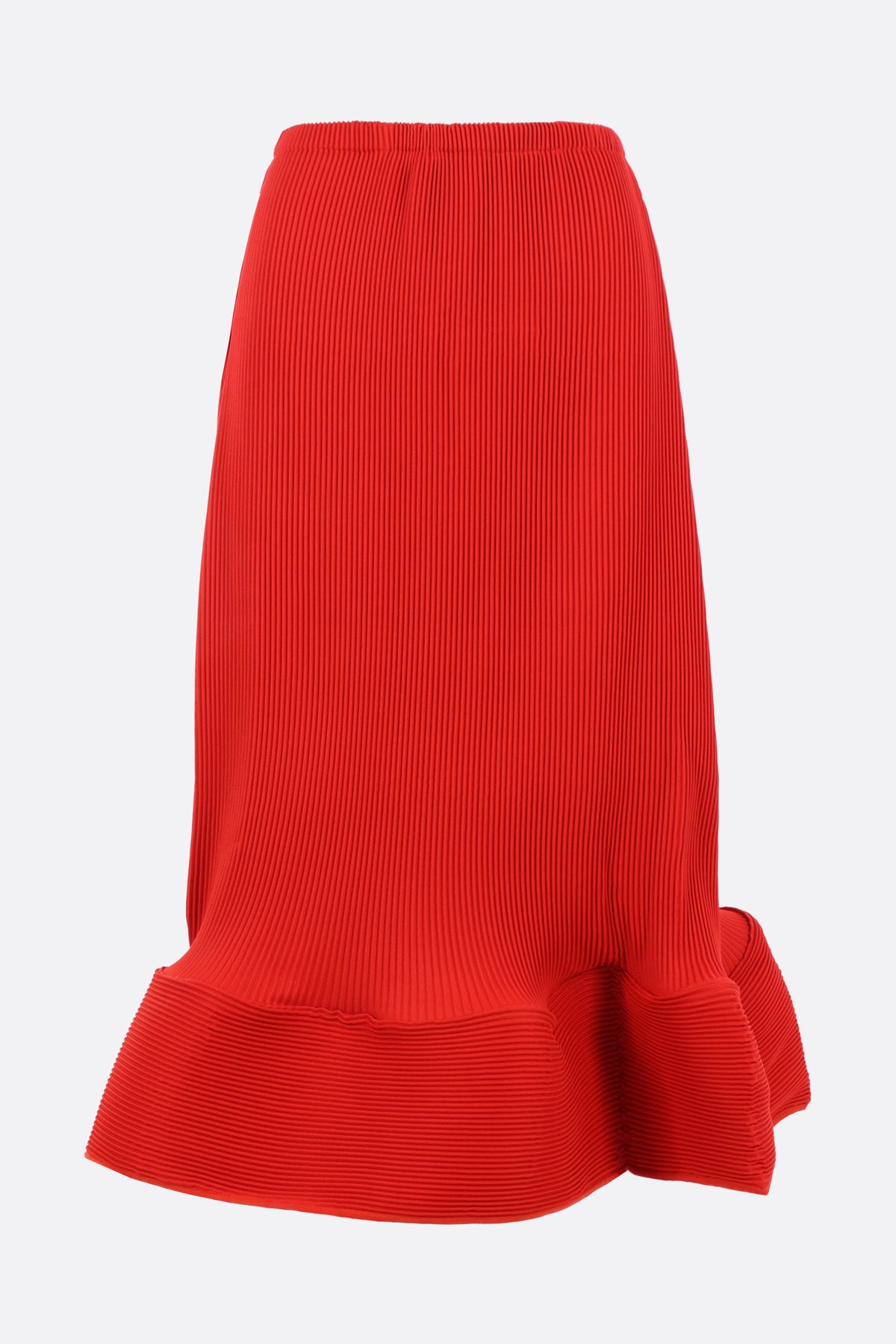 pleated nylon midi skirt