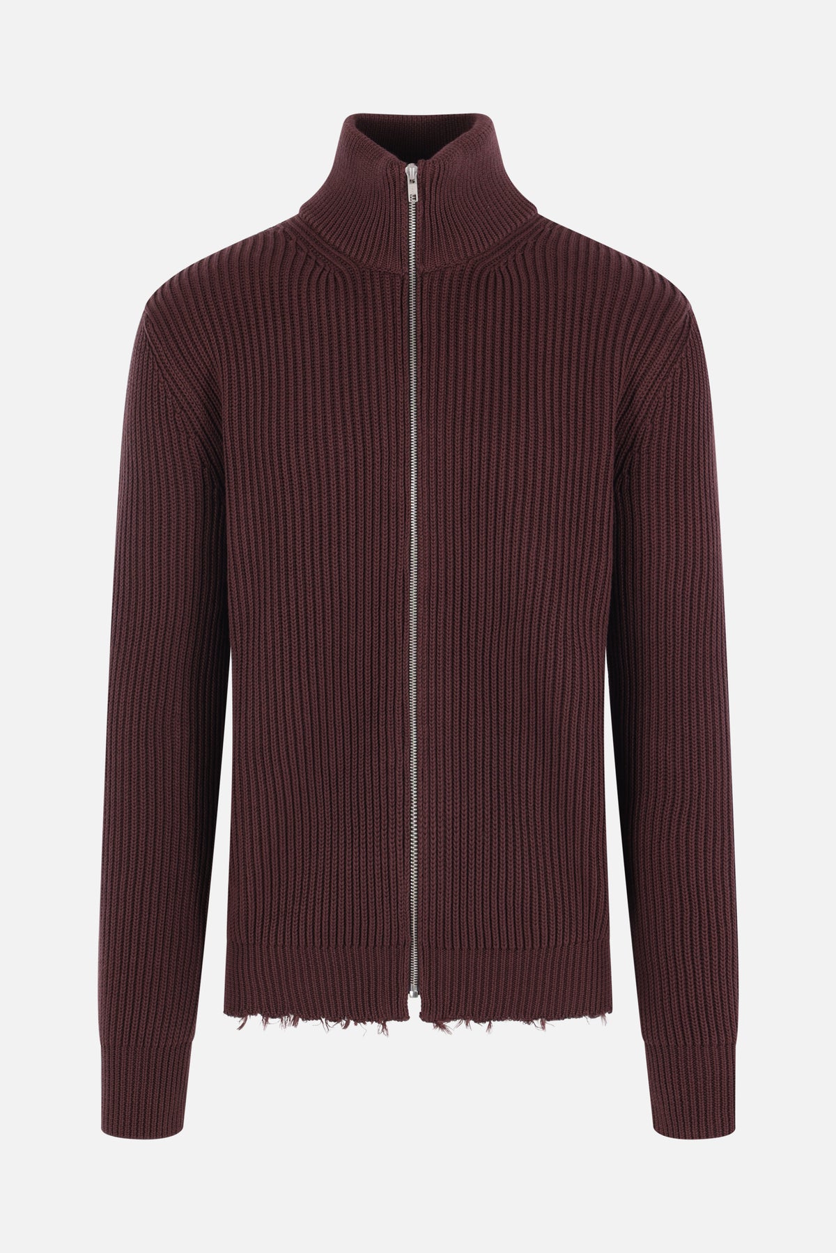 full-zip cardigan in rib cotton