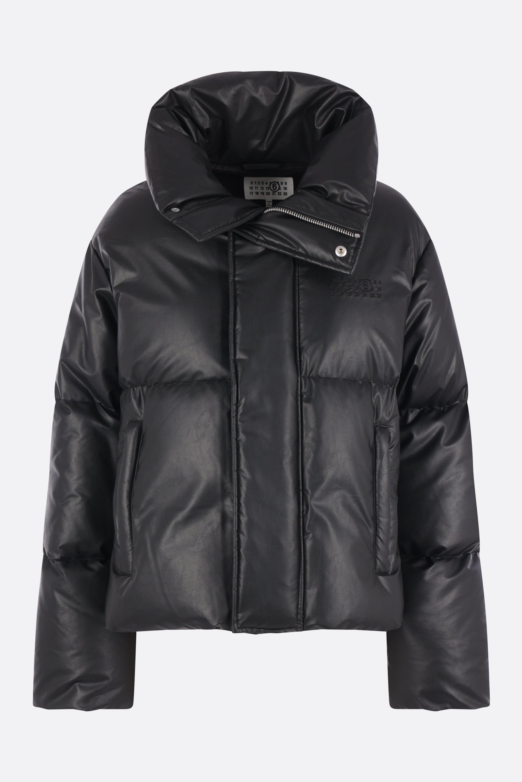 faux leather down jacket