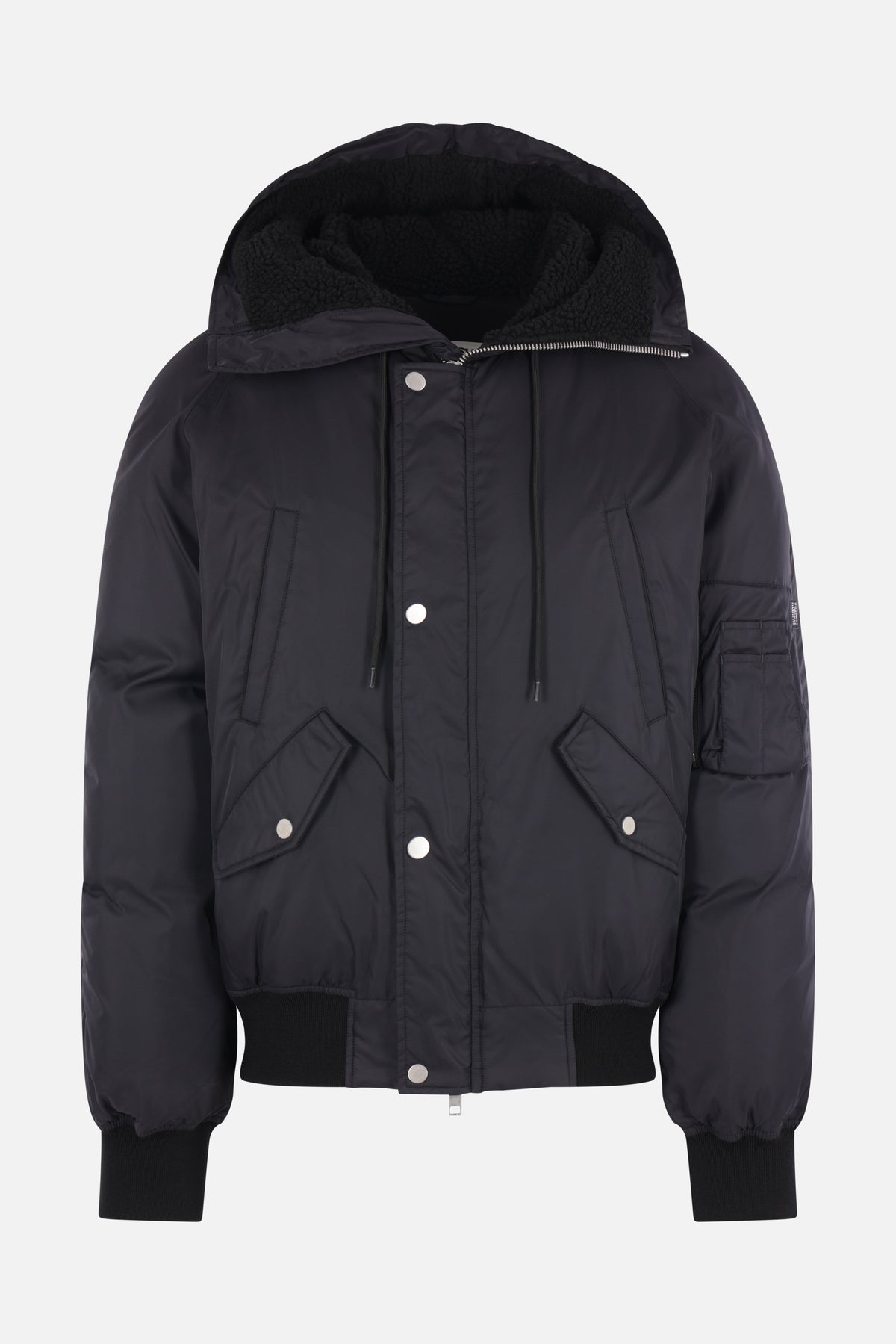 hooded down jacket in nylon