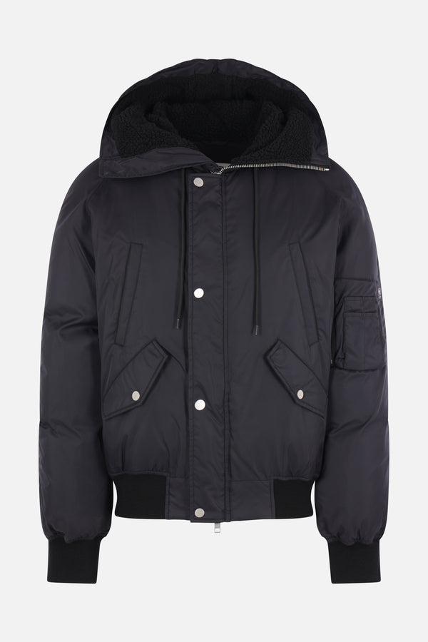 hooded down jacket in nylon