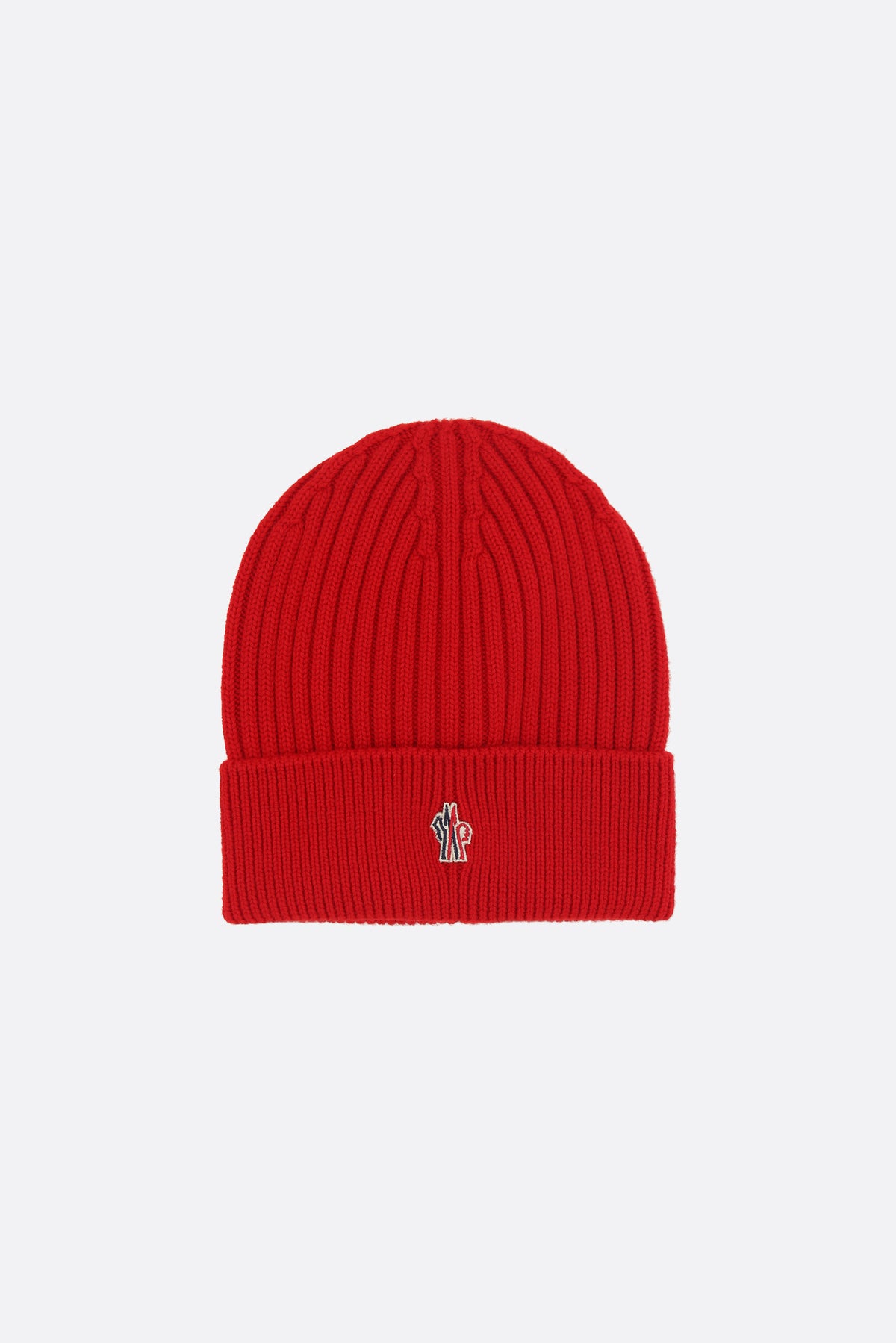 wool beanie with logo patch
