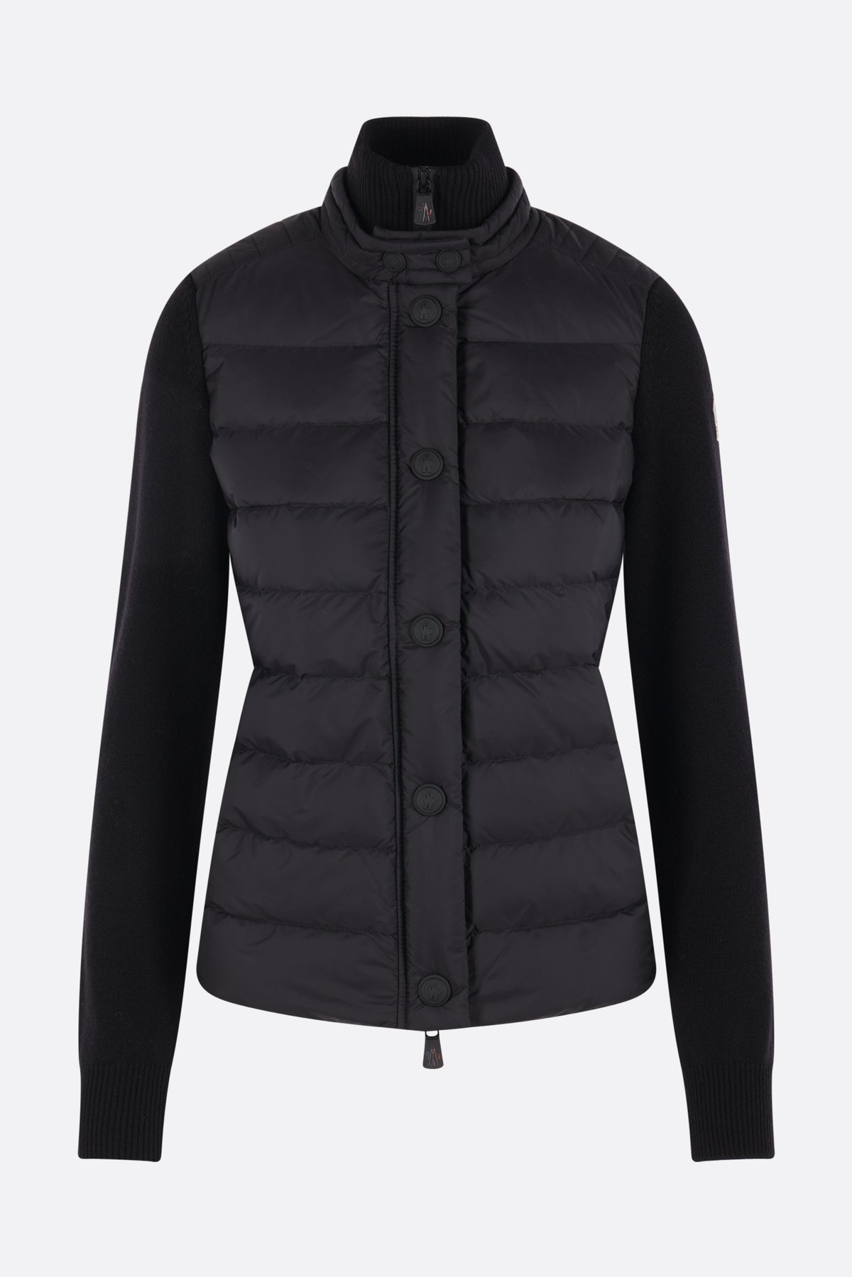 full-zip cardigan in knit and padded nylon