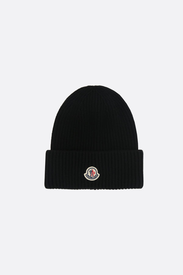 berretto in lana e cashmere patch logo