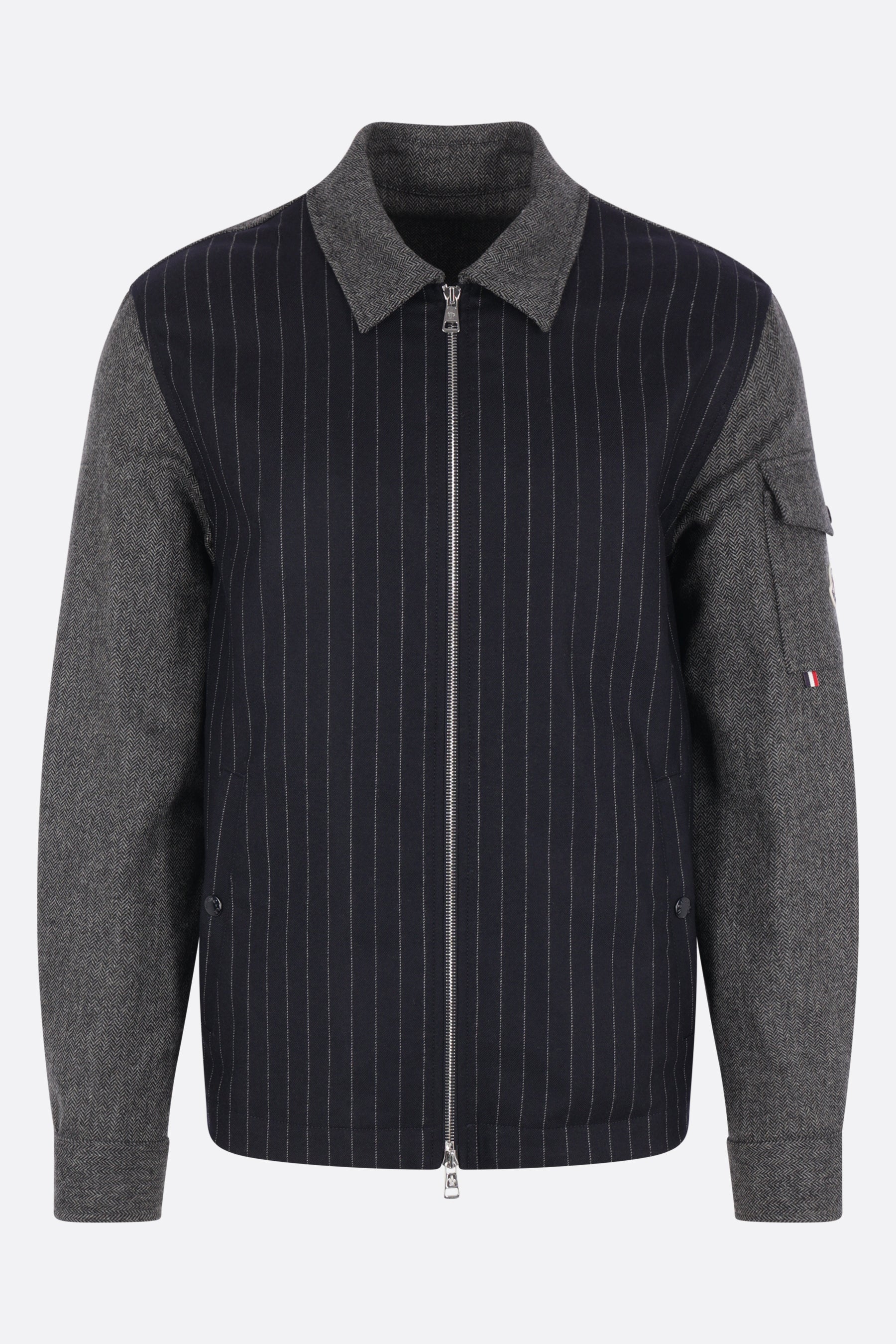 full-zip overshirt in wool blend