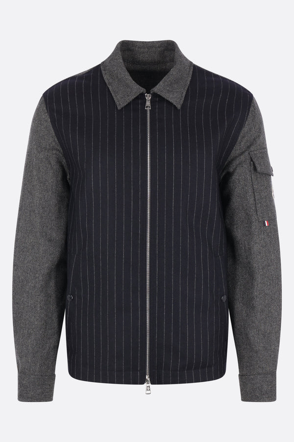 giacca-camicia full-zip in misto lana