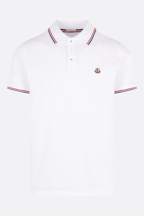 piquet polo shirt with logo patch