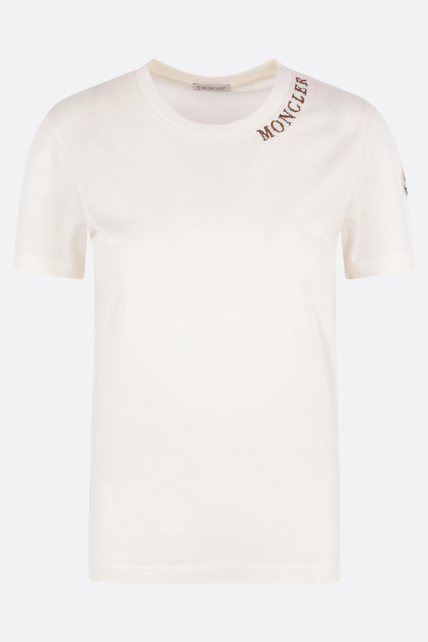 cotton t-shirt with logo embroidery