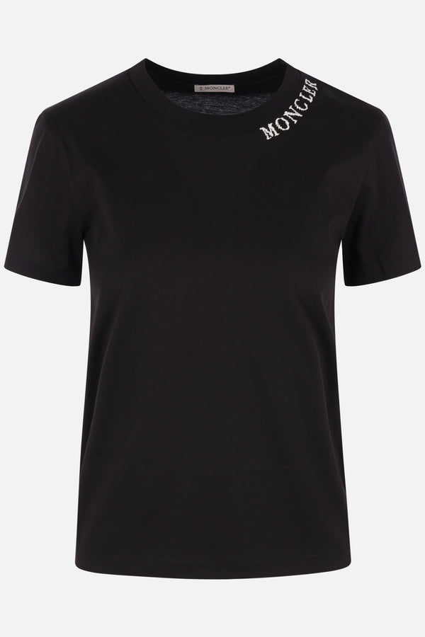 cotton t-shirt with logo embroidery