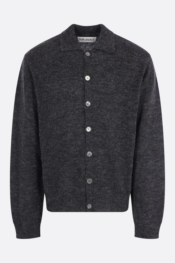 Evening polo cardigan in alpaca blend