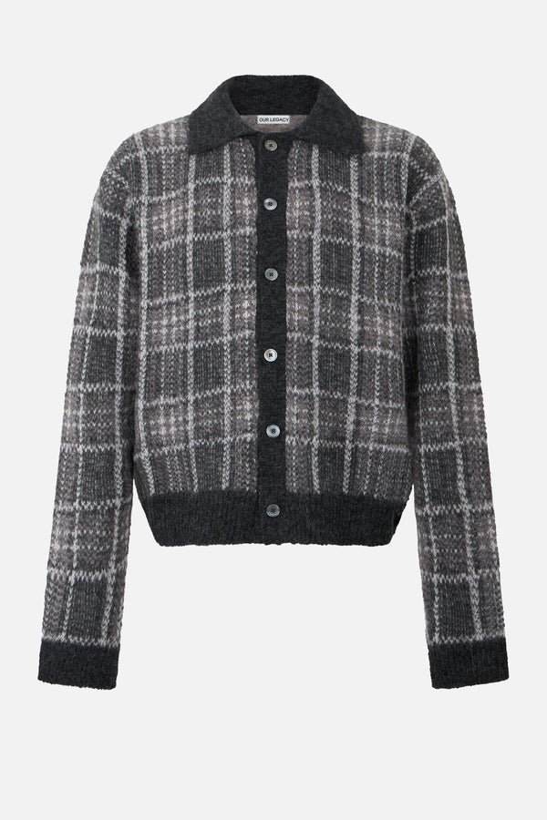 Evening Polo cardigan in wool and alpaca blend