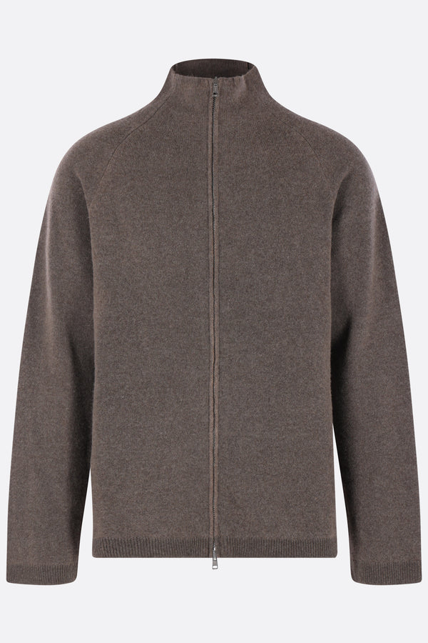 Line full-zip cardigan in wool