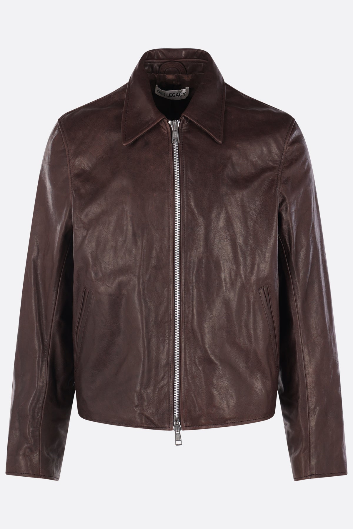 Mini jacket in waxed leather