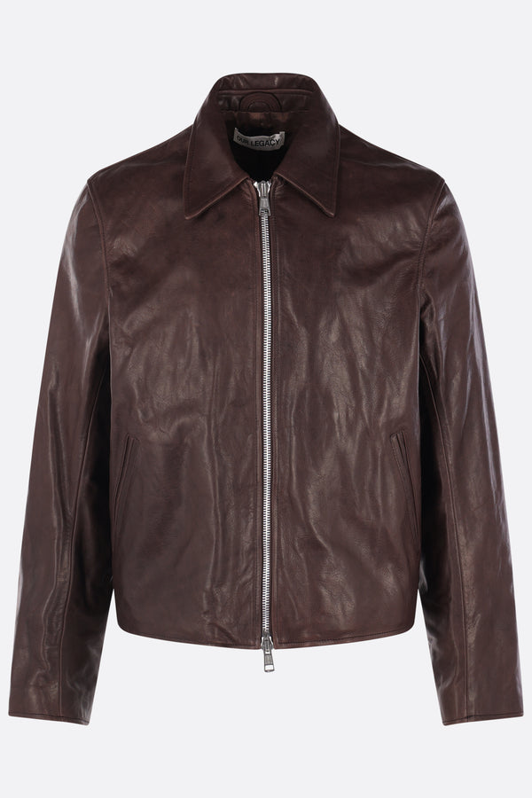 Mini jacket in waxed leather
