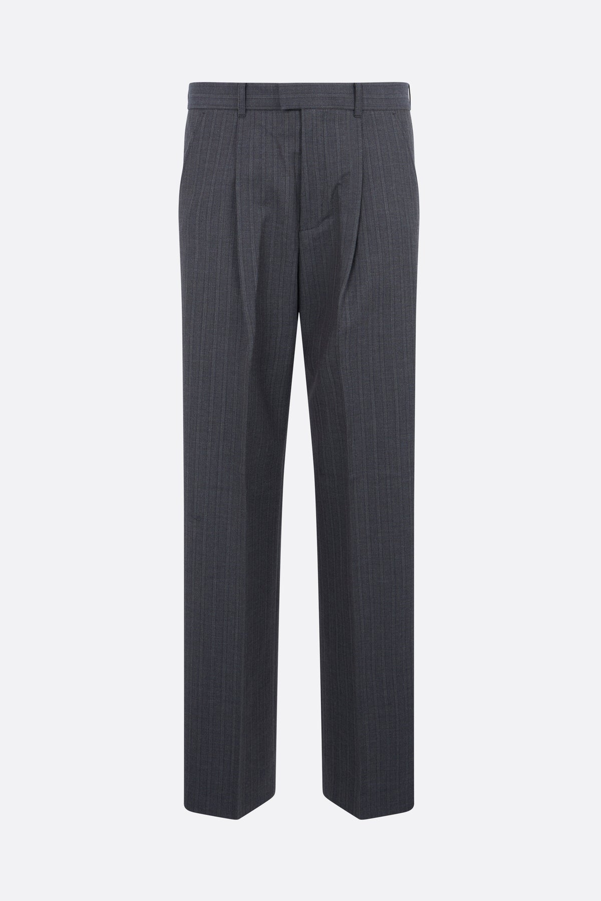 Slack wide-leg trousers in cotton and wool
