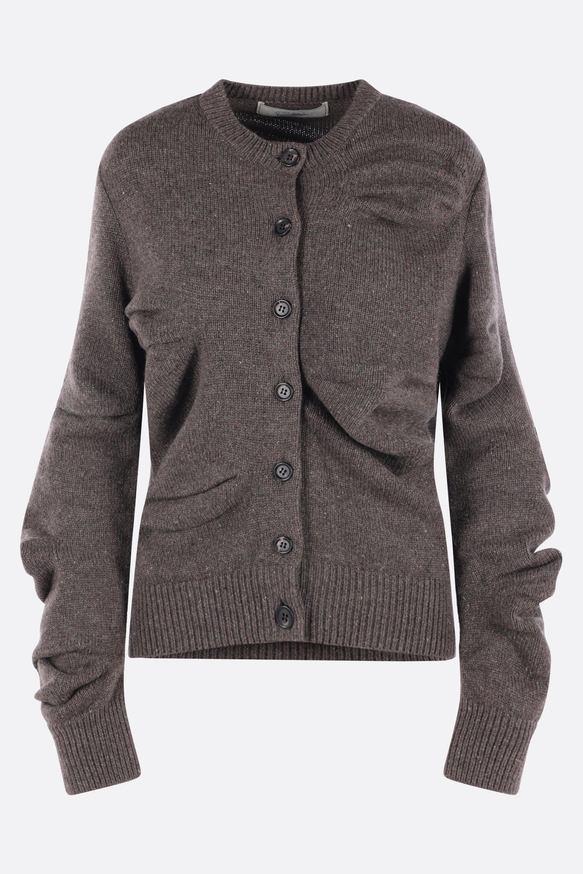 cardigan in lana con pieghe