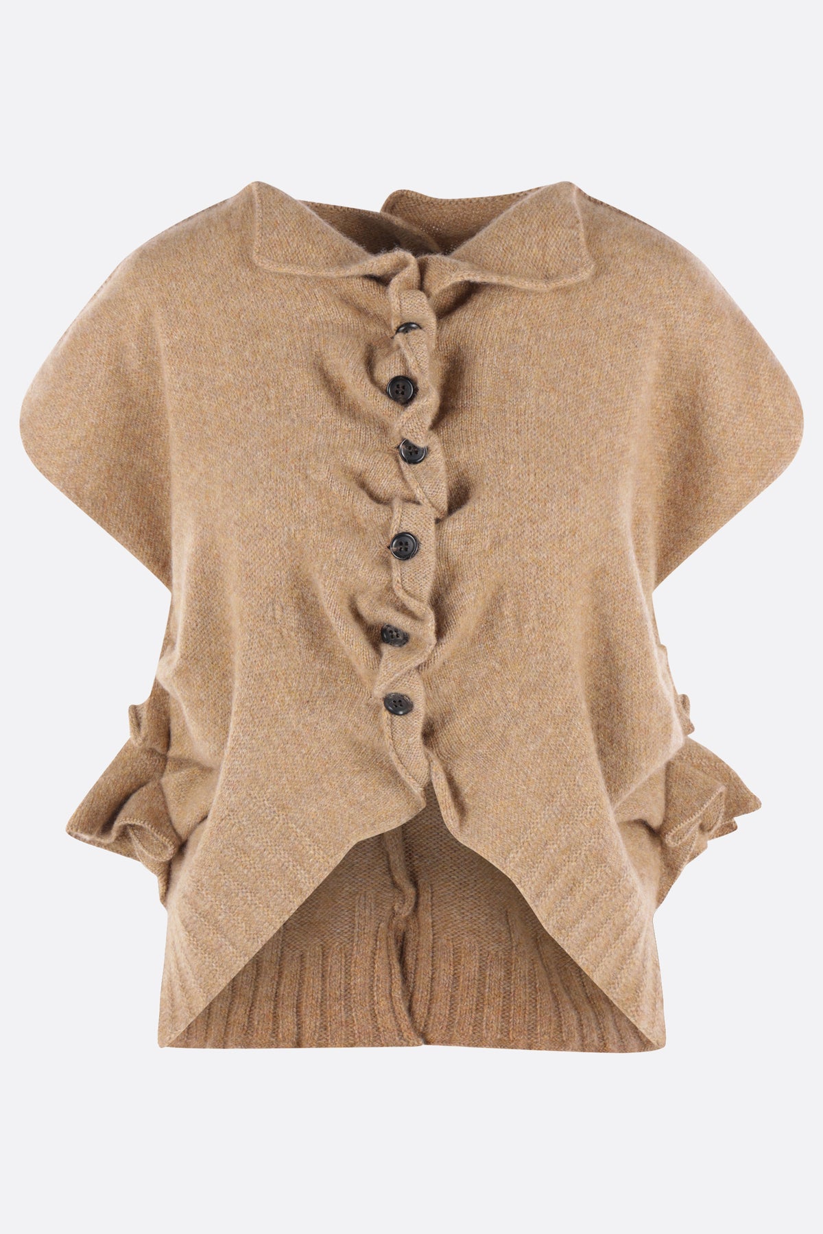 asymmetric vest in cashmere