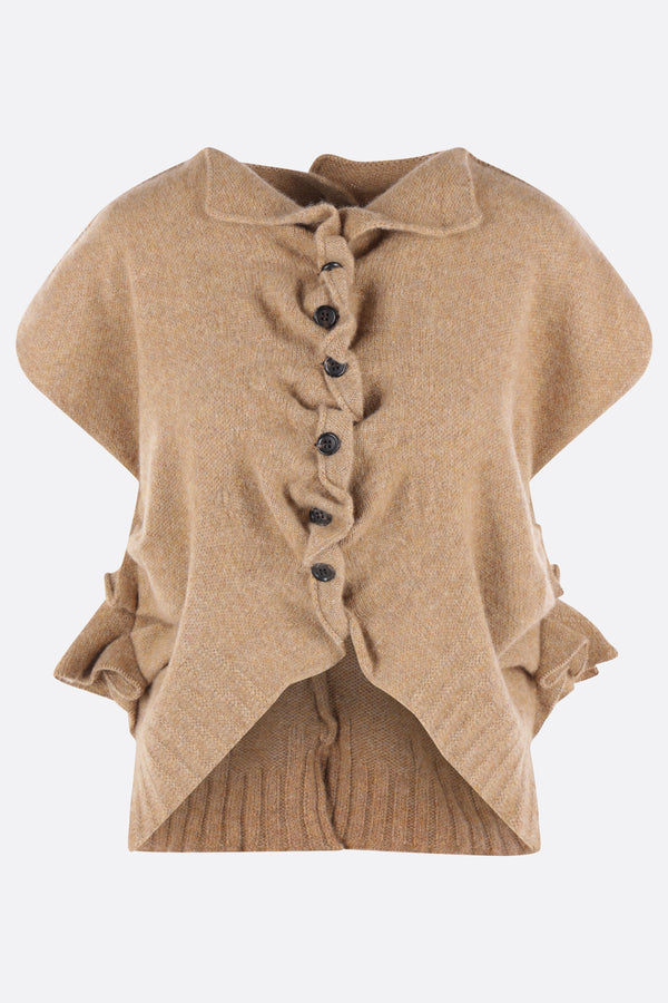 asymmetric vest in cashmere