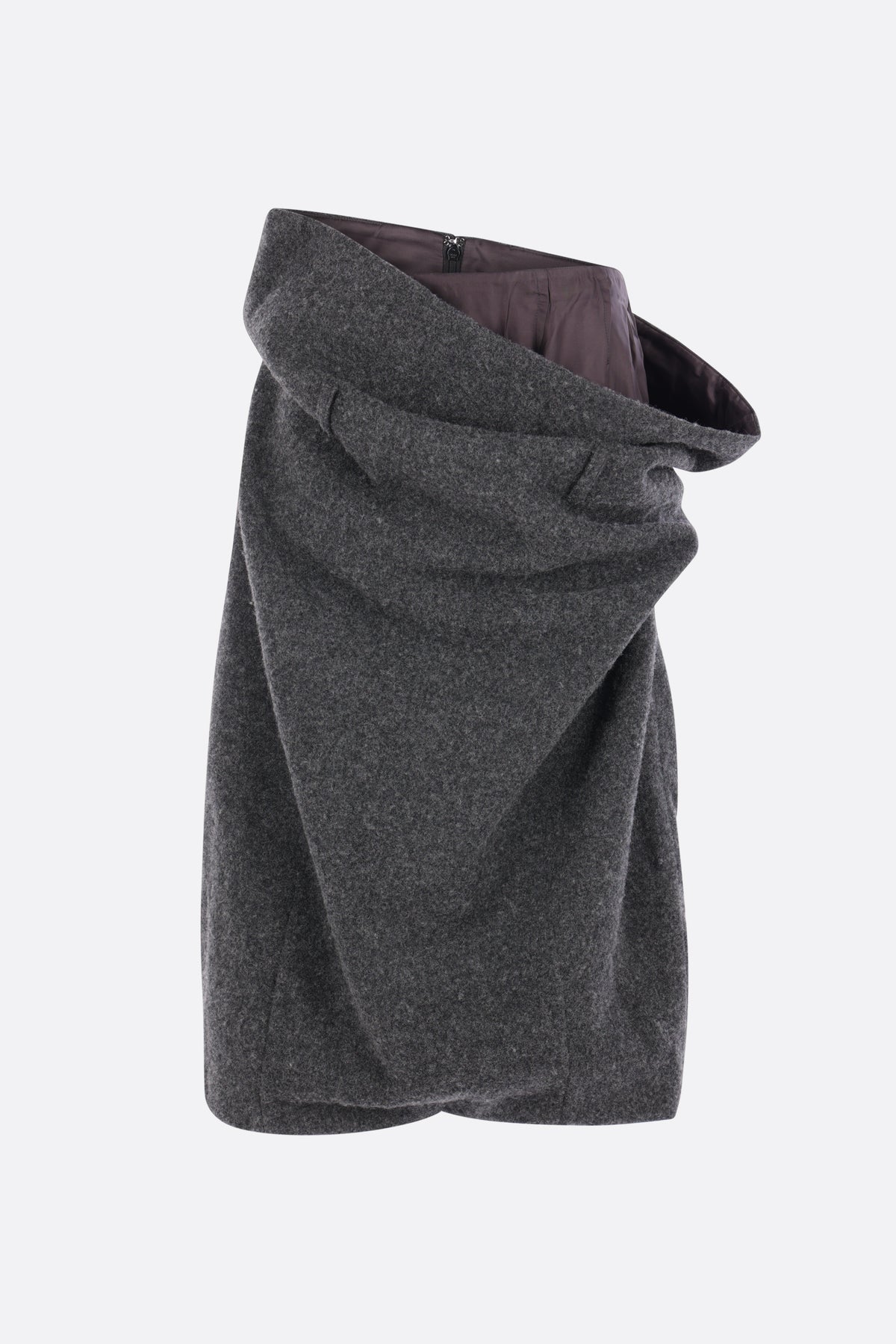 draped midi skirt in wool